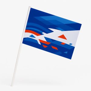 Флаг на пластиковой трубочке на заказ 12х18 см
